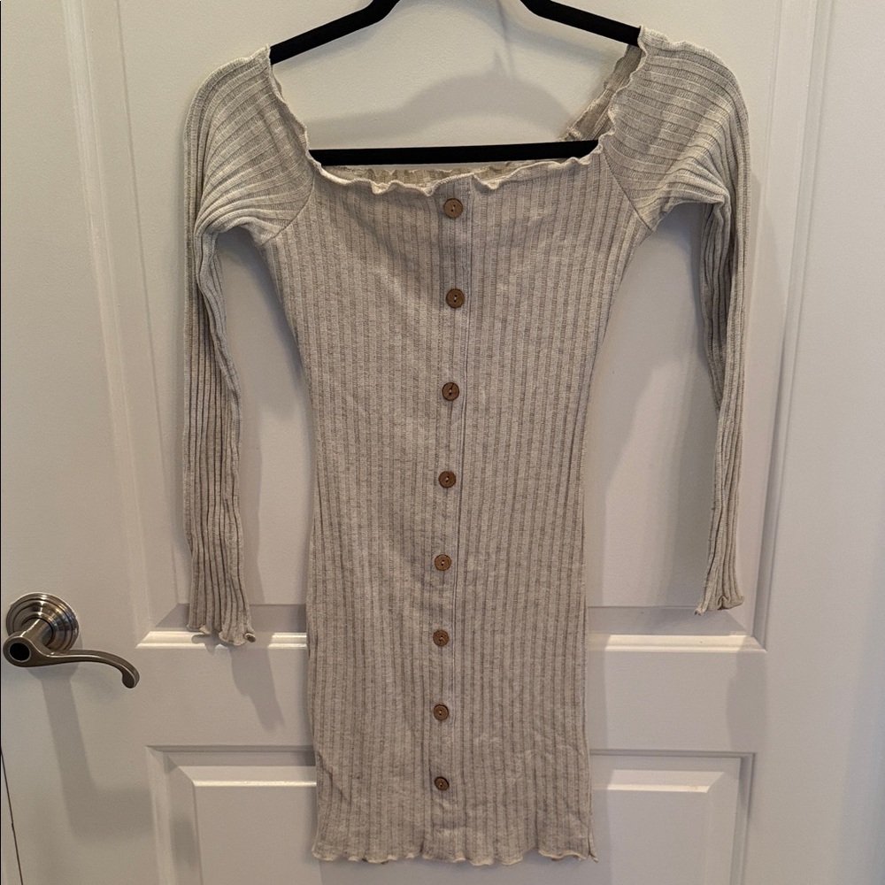 Fashion Nova Ribbed Dress with Buttons